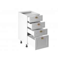 Virtuves skapītis ar atvilknēm LINEA D40S4, balts